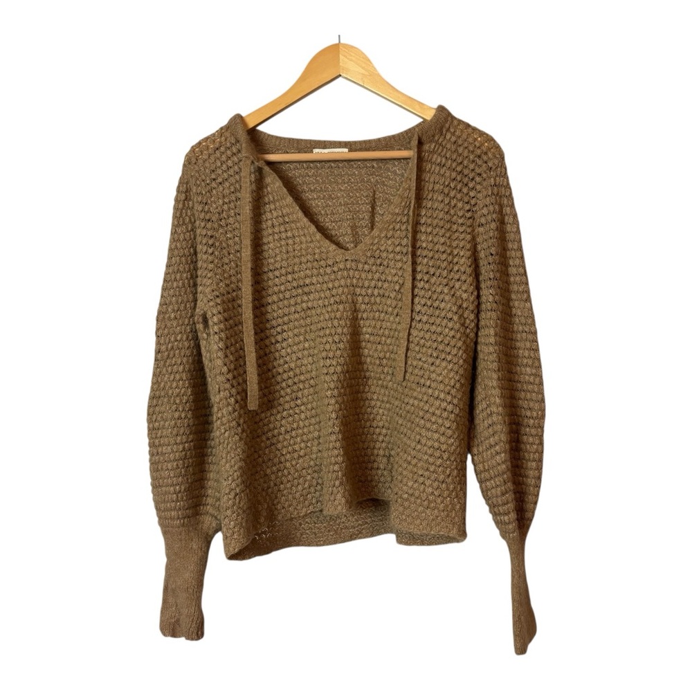 Ulla Johnson Lara Alpaca Wool blend Sweater pullover tie neck women’s size XL - Picture 2 of 11